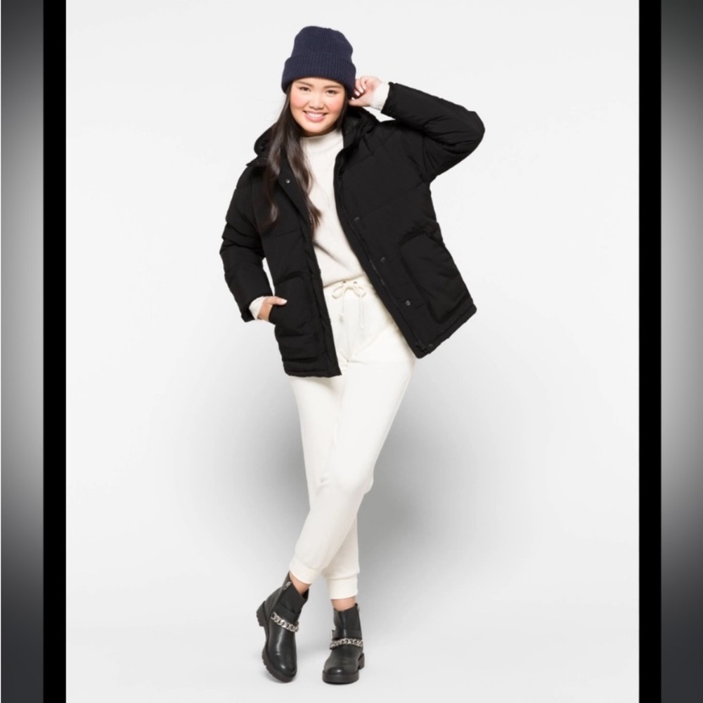 NEW W TAGS 2X Black Madewell holland quilted puffer parka hooded 😍 FREE SHIPPING